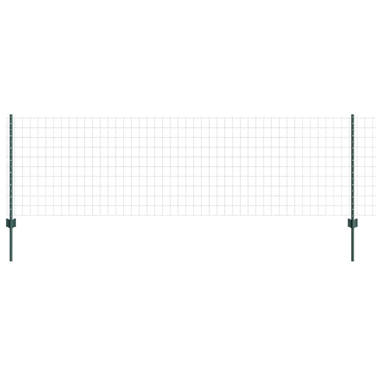 Vidaxl euro-hek met palen 10 x 0,8 m pvc-coated staal groen mesh
