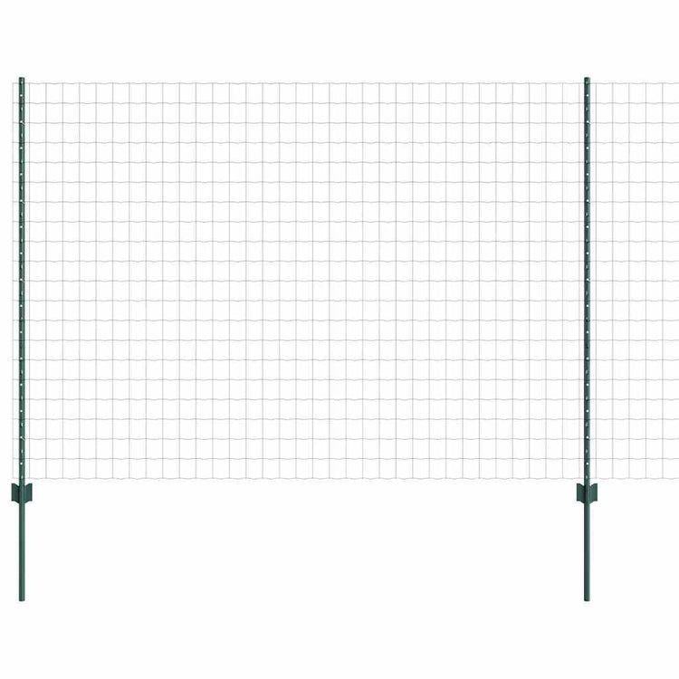 Vidaxl hek met paal groen 1,5 x 10 m staal