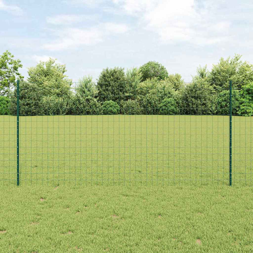Vidaxl euro-hek met palen 25 x 1,2 m pvc-coated staal groen mesh