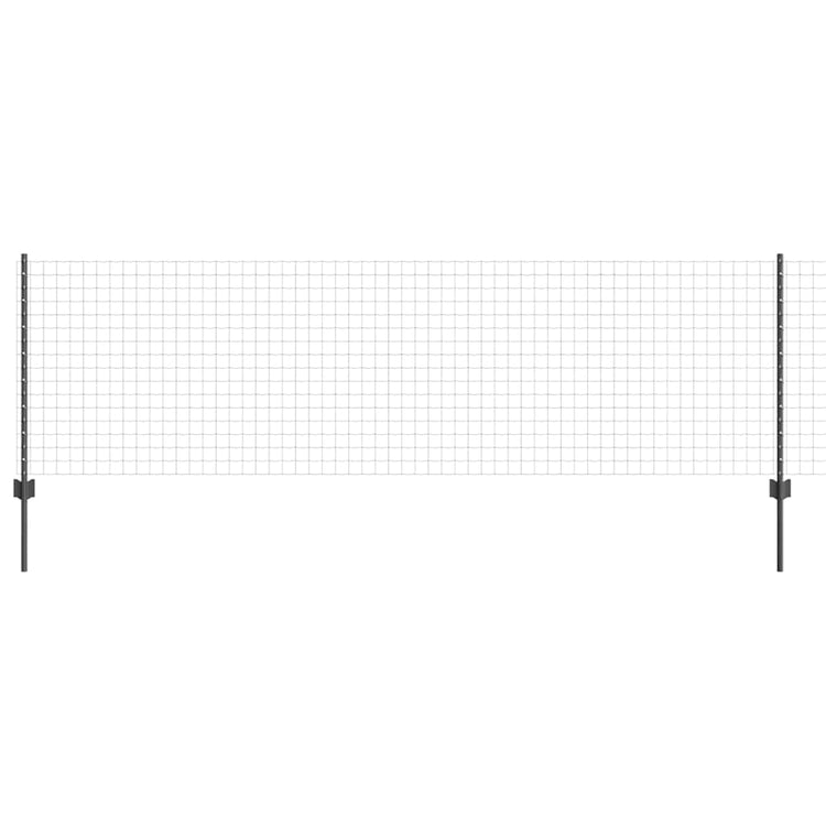 Vidaxl hek met paal grijs 0,8 x 10 m staal en pvc