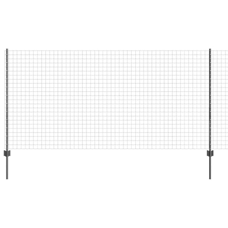 Vidaxl euro-hek met palen 10 x 1,2 m pvc-coated staal grijs mesh