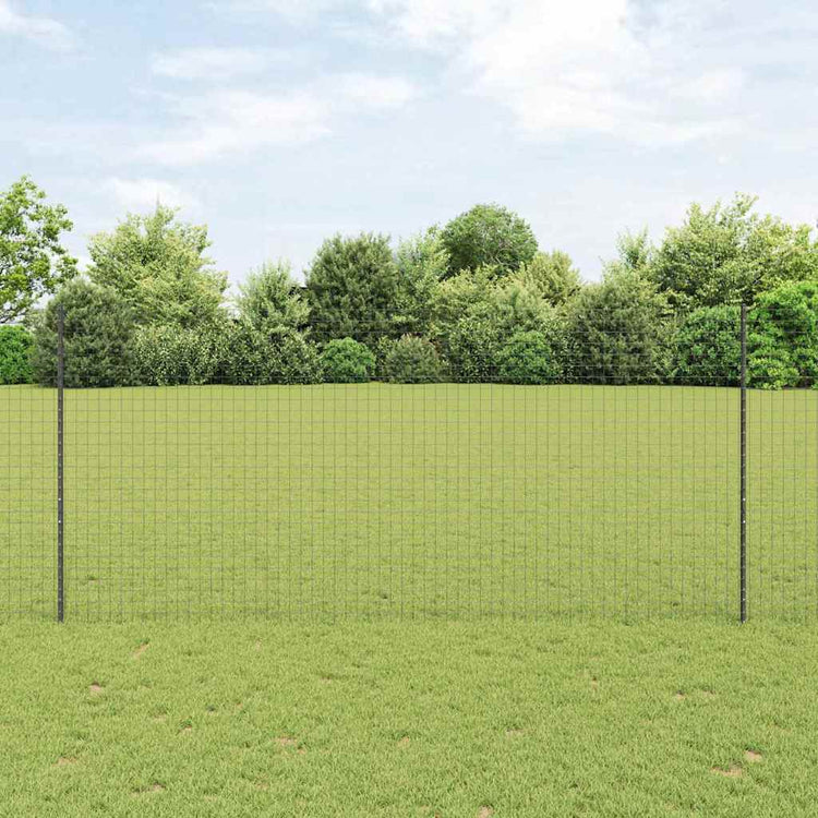 Vidaxl euro-hek met palen 10 x 1,4 m pvc-coated staal grijs mesh