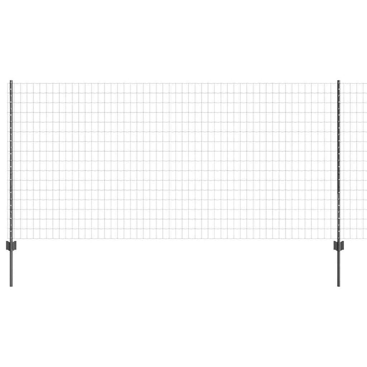 Vidaxl euro-hek met palen 10 x 1,2 m pvc-coated staal grijs mesh