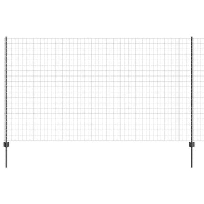 Vidaxl hek met paal grijs 1,4 x 10 m staal en pvc