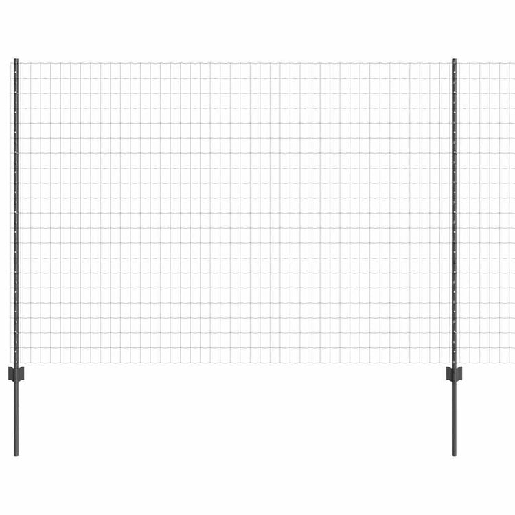 Vidaxl euro-hek met palen 10 x 1,5 m pvc-coated staal grijs mesh