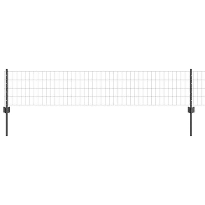 Vidaxl hek met paal grijs 0,4 x 10 m staal en pvc