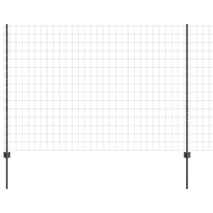 Vidaxl euro-hek met palen 10 x 1,6 m pvc-coated staal grijs mesh