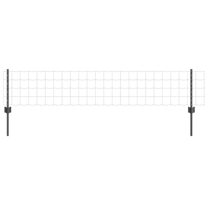Vidaxl hek met paal grijs 0,4 x 10 m staal en pvc