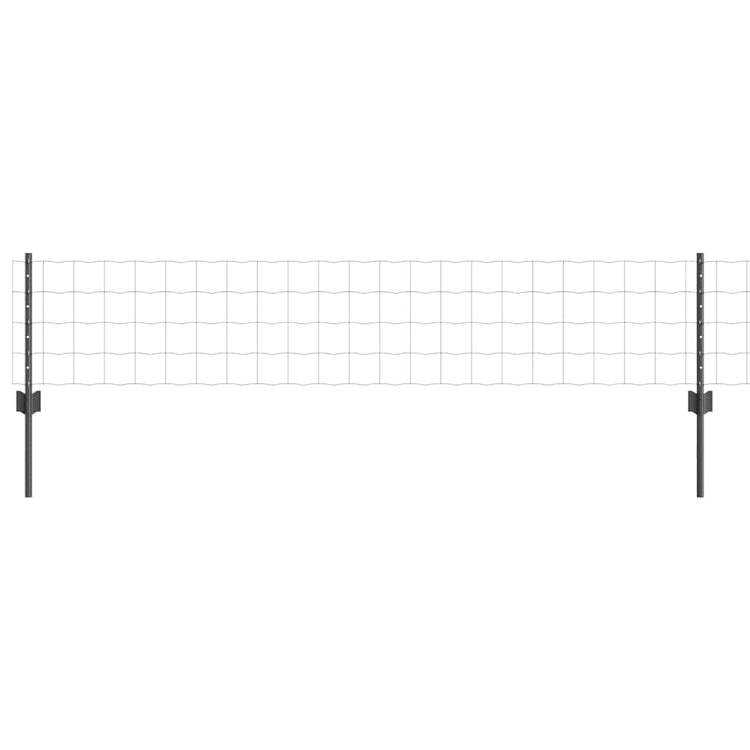Vidaxl hek met paal grijs 0,4 x 10 m staal en pvc