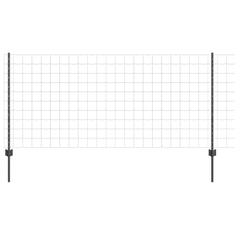 Vidaxl euro-hek met palen 10 x 1 m pvc-coated staal grijs mesh