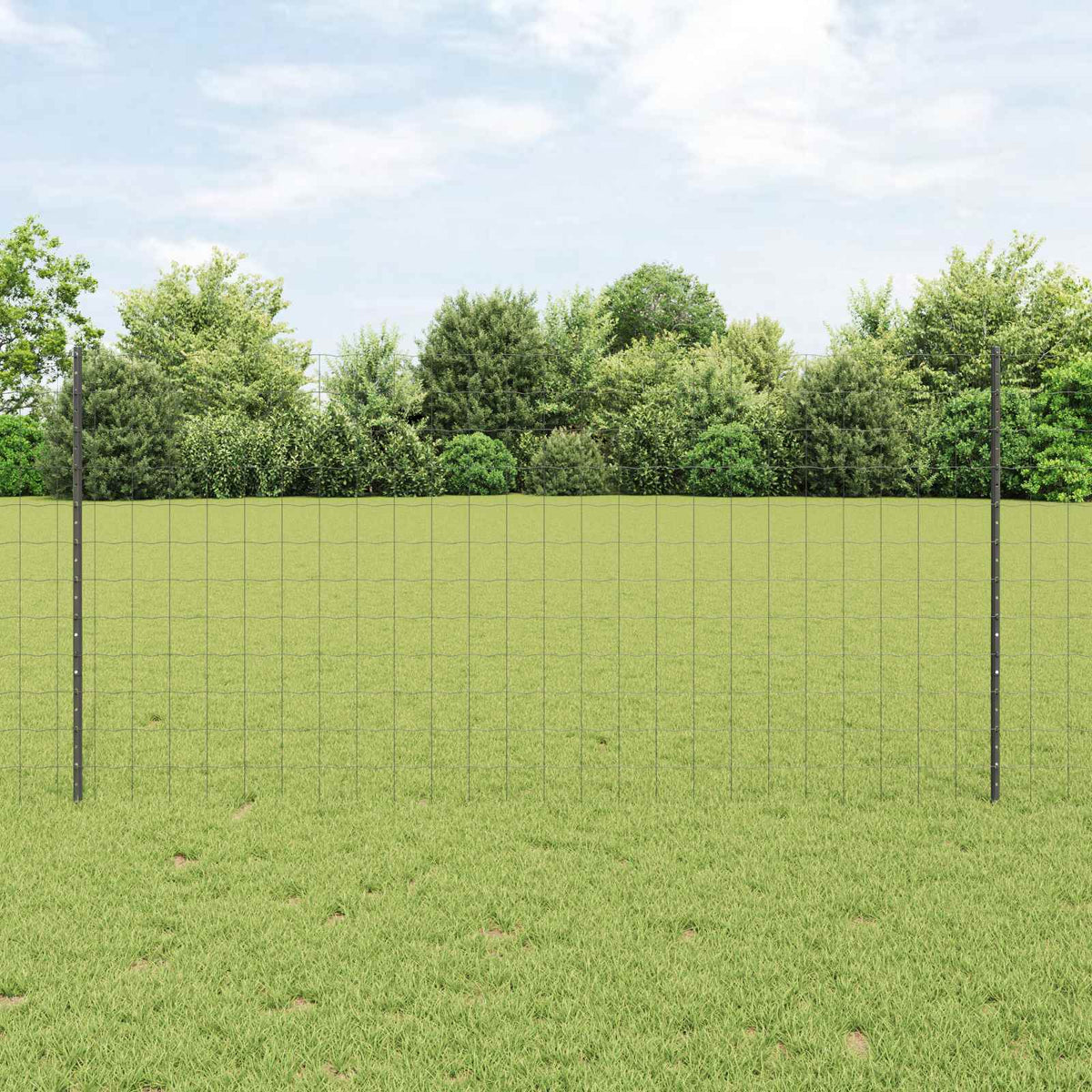 Vidaxl euro-hek met palen 10 x 1,2 m pvc-coated staal grijs mesh