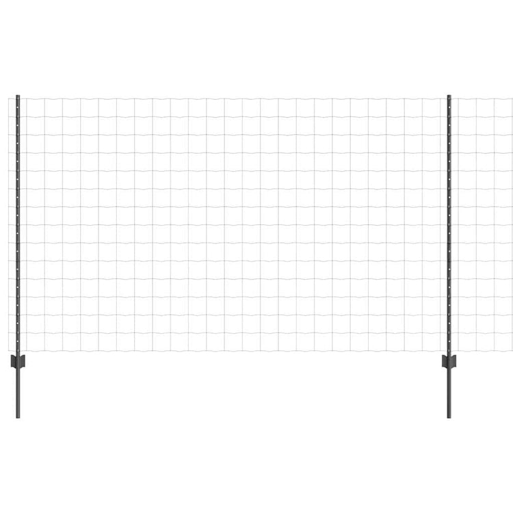 Vidaxl euro-hek met palen 10 x 1,4 m pvc-coated staal grijs mesh