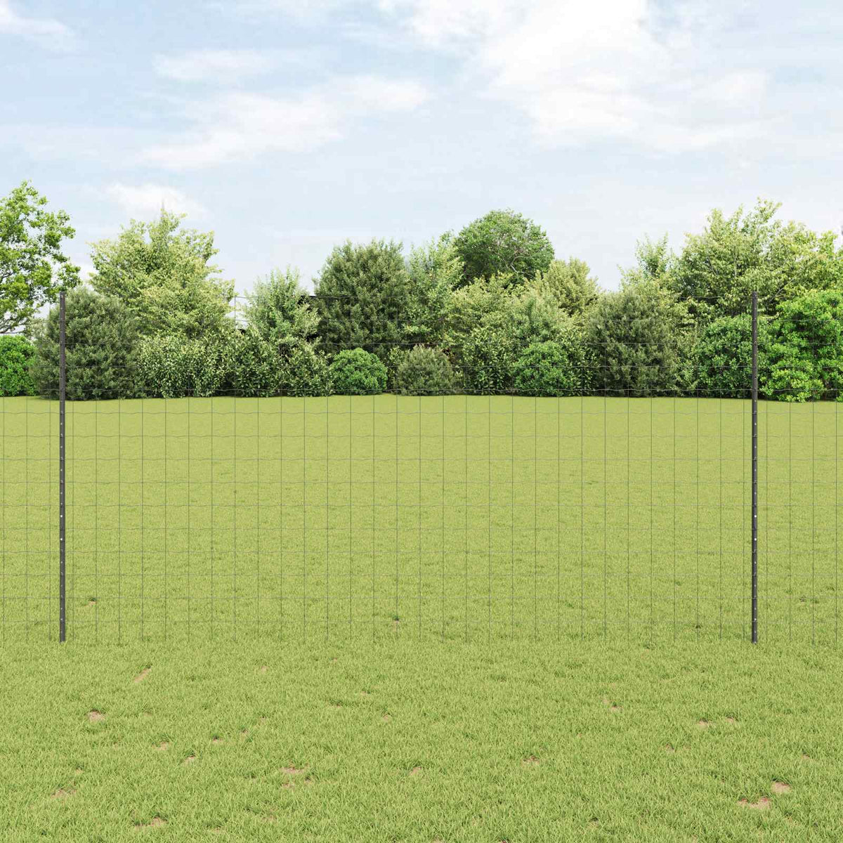 Vidaxl euro-hek met palen 10 x 1,5 m pvc-coated staal grijs mesh