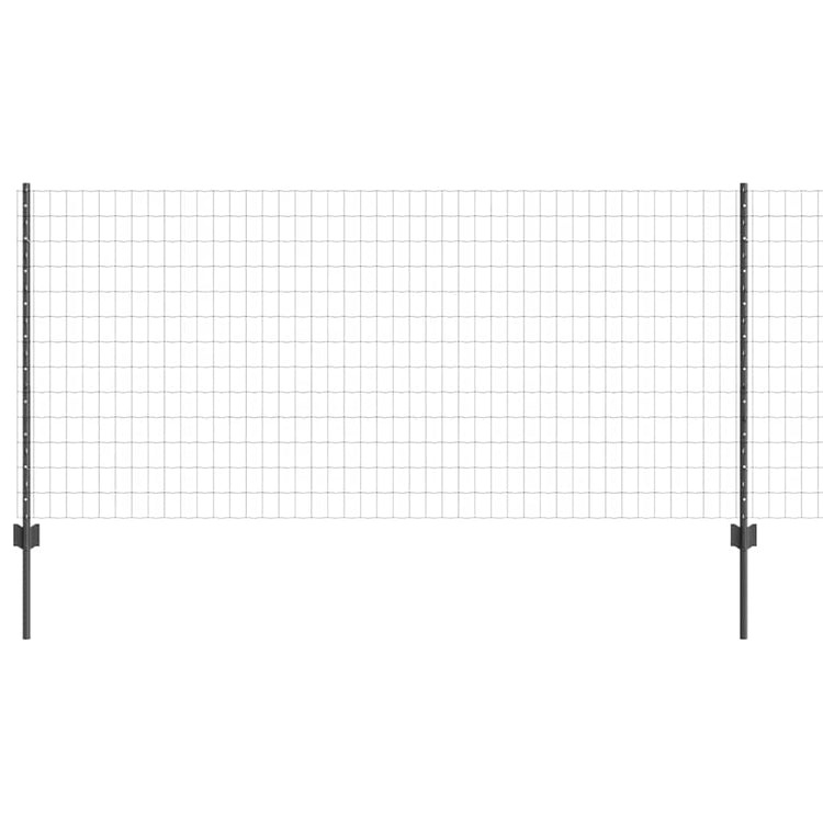 Vidaxl hek met paal grijs 1 x 25 m staal en pvc