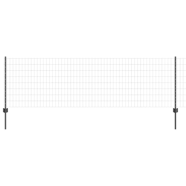 Vidaxl euro-hek met palen 25 x 0,8 m pvc-coated staal grijs mesh