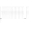 Vidaxl hek met paal grijs 1 x 25 m staal en pvc