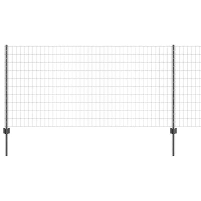 Vidaxl hek met paal grijs 1 x 25 m staal en pvc