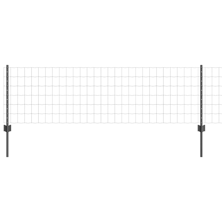 Vidaxl euro-hek met palen 25 x 0,6 m pvc-coated staal grijs mesh