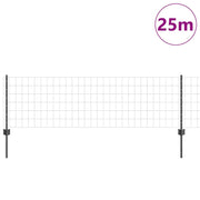 Vidaxl euro-hek met palen 25 x 0,6 m pvc-coated staal grijs mesh - afbeelding 3