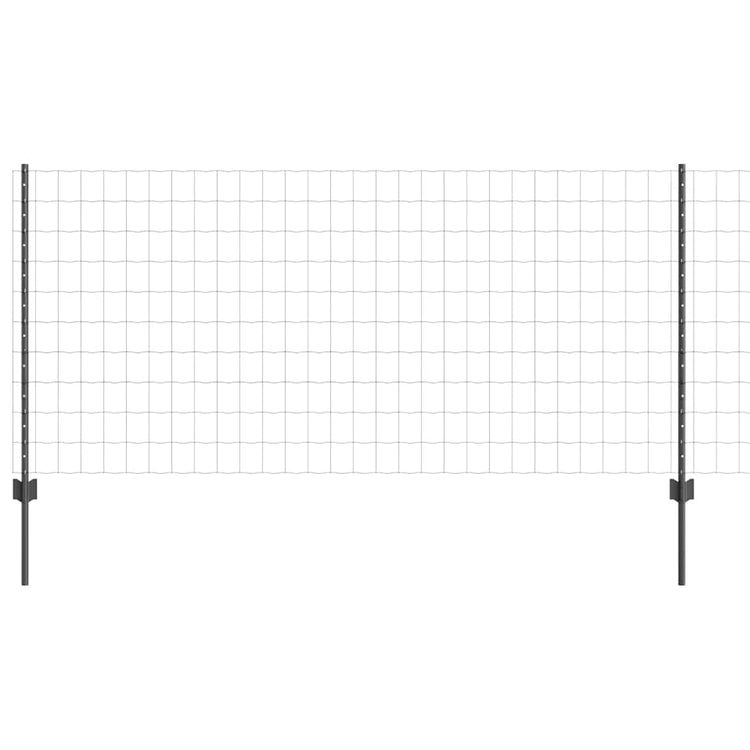 Vidaxl hek met paal grijs 1 x 25 m staal en pvc