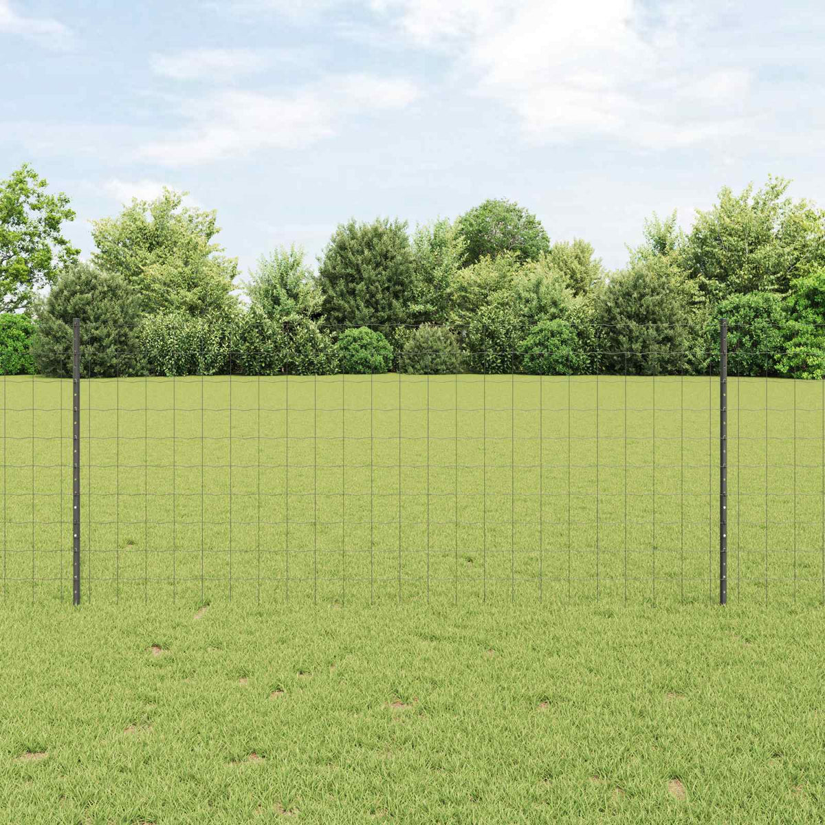 Vidaxl hek met paal grijs 1 x 25 m staal