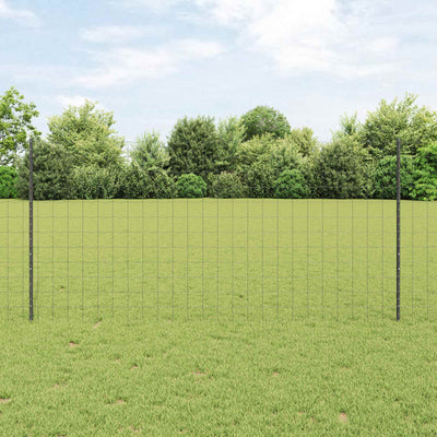 Vidaxl hek met paal grijs 1,2 x 25 m staal