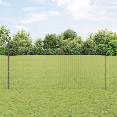Vidaxl hek met paal grijs 1,6 x 10 m staal en pvc