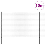 Vidaxl euro-hek met palen 10 x 1,6 m pvc-coated staal grijs mesh - afbeelding 3