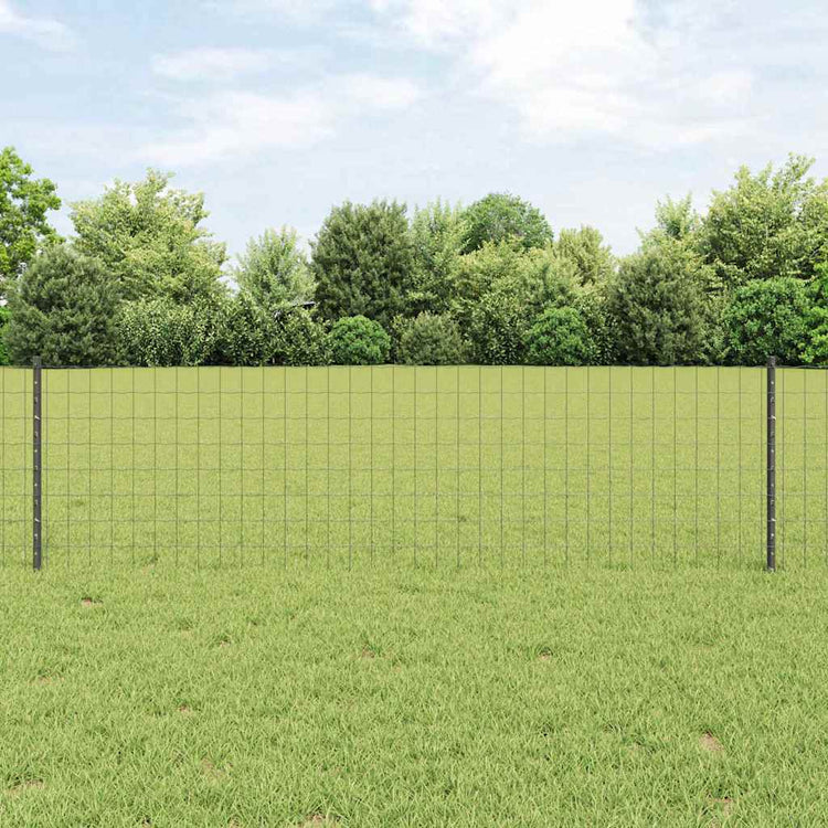Vidaxl euro-hek met palen 25 x 0,6 m pvc-coated staal grijs mesh