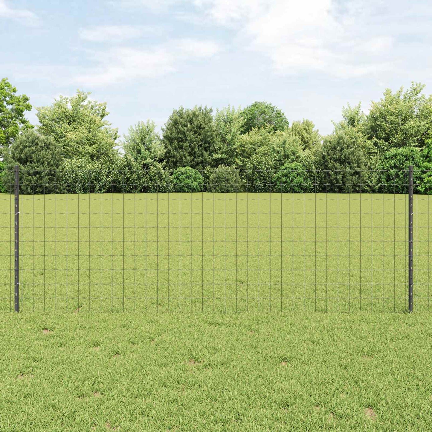 Vidaxl hek met paal grijs 0,8 x 25 m staal