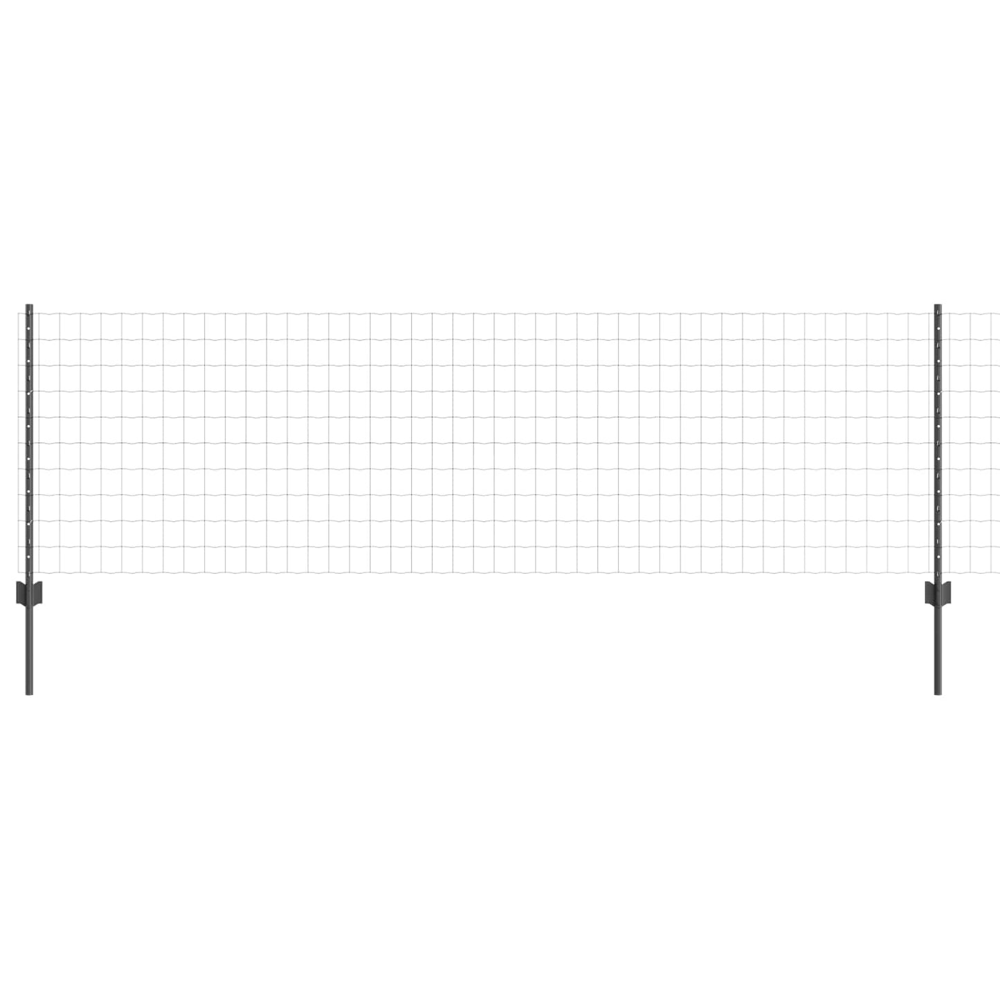 Vidaxl hek met paal grijs 0,8 x 25 m staal