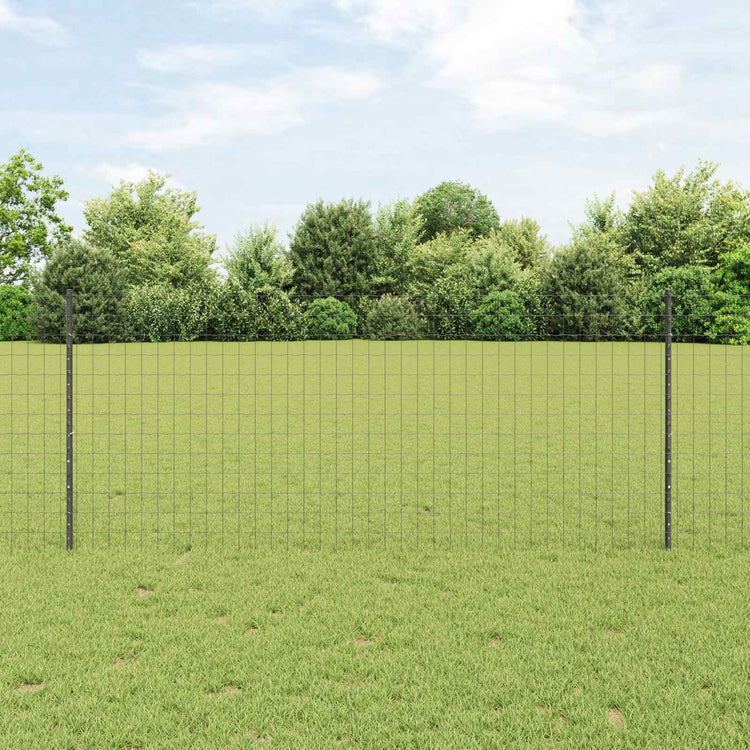 Vidaxl hek met paal grijs 1 x 25 m staal