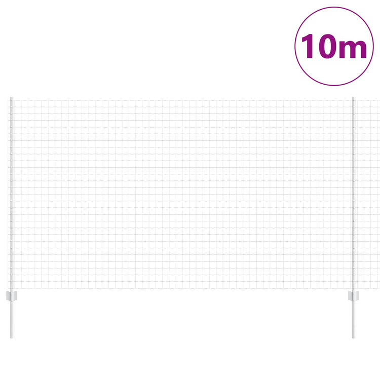 Vidaxl euro-hek met palen 10 x 1,4 m gegalvaniseerd staal mesh