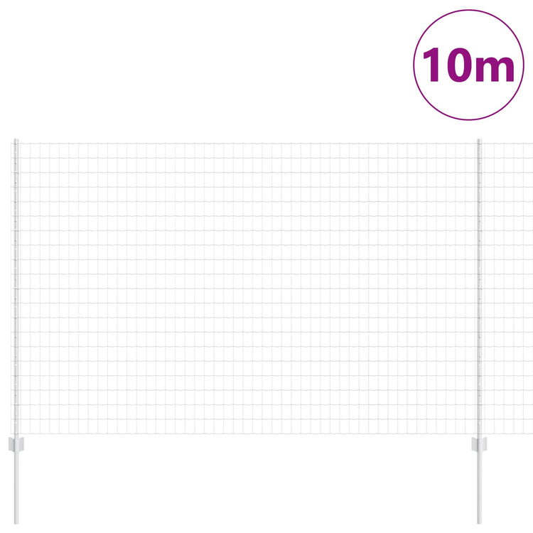 Vidaxl euro-hek met palen 10 x 1,6 m gegalvaniseerd staal mesh