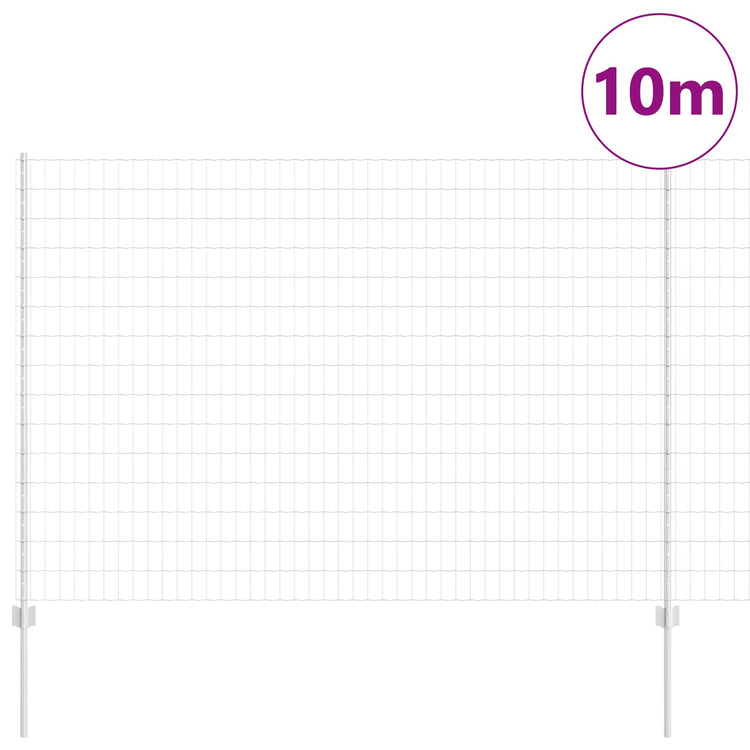 Vidaxl euro-hek met palen 10 x 1,5 m gegalvaniseerd staal mesh