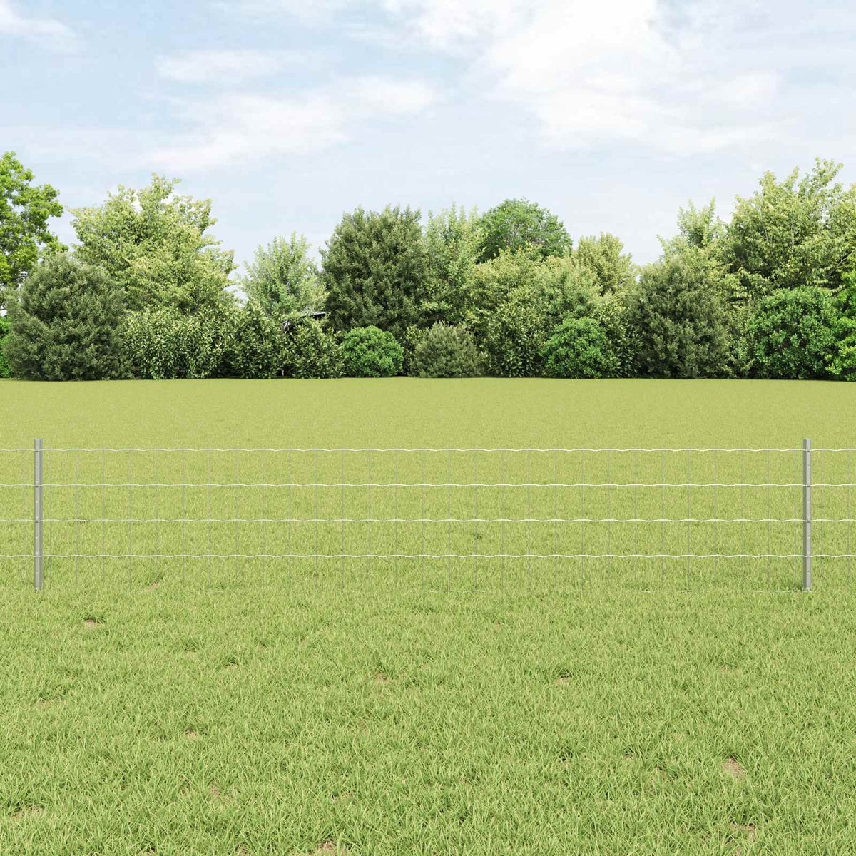 Vidaxl hek met paal zilver 0,4 x 10 m staal