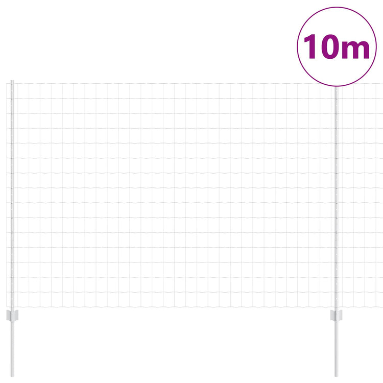 Vidaxl euro-hek met palen 10 x 1,5 m gegalvaniseerd staal mesh