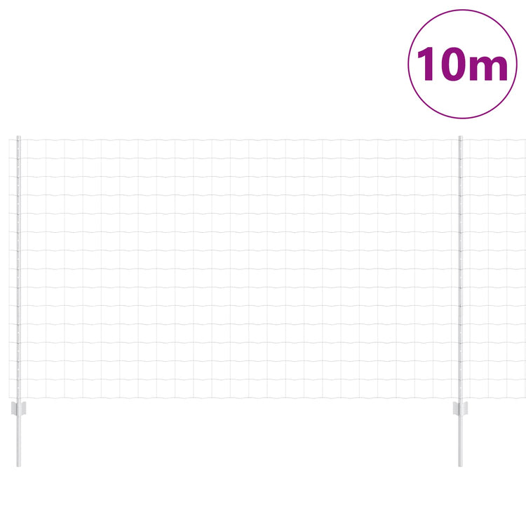 Vidaxl euro-hek met palen 10 x 1,4 m gegalvaniseerd staal mesh