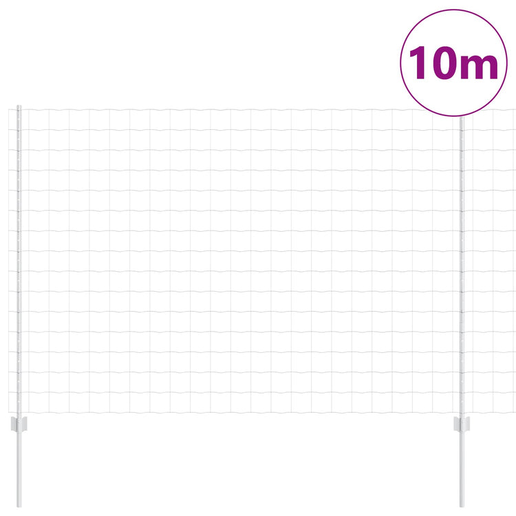 Vidaxl euro-hek met palen 10 x 1,5 m gegalvaniseerd staal mesh