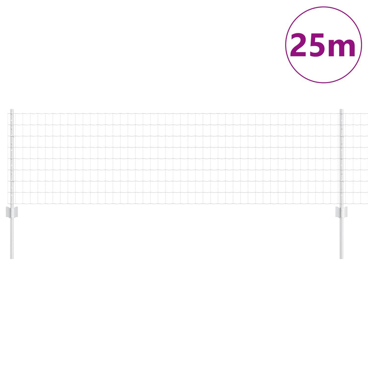 Vidaxl euro-hek met palen 25 x 0,6 m gegalvaniseerd staal mesh