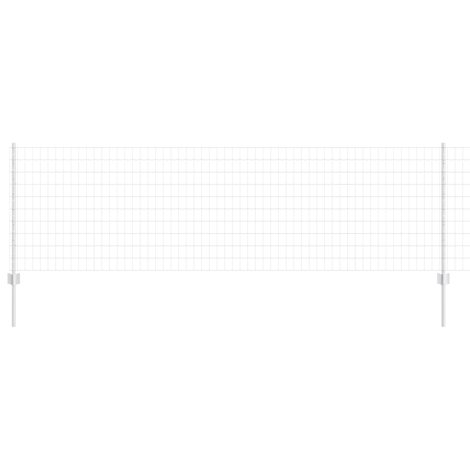 Vidaxl hek met paal zilver 0,8 x 25 m staal