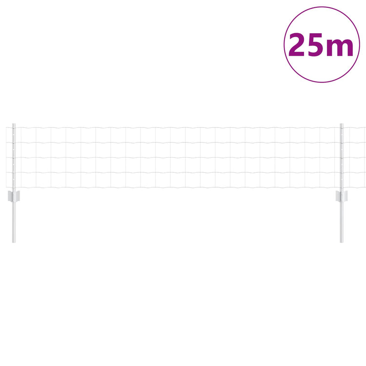 Vidaxl euro-hek met palen 25 x 0,4 m gegalvaniseerd staal mesh