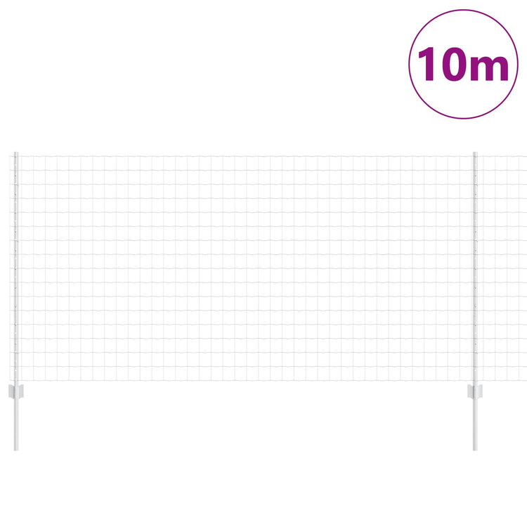 Vidaxl euro-hek met palen 10 x 1,2 m gegalvaniseerd staal mesh
