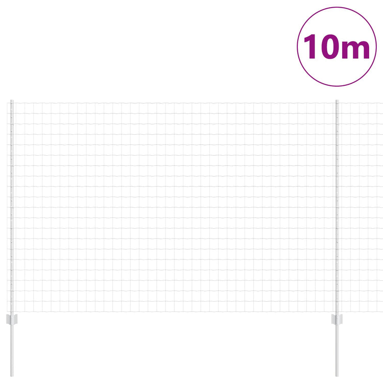 Vidaxl euro-hek met palen 10 x 1,6 m gegalvaniseerd staal mesh