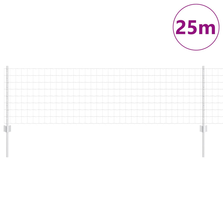 Vidaxl euro-hek met palen 25 x 0,6 m gegalvaniseerd staal mesh