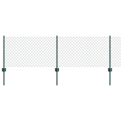 Vidaxl hek met paal groen 0,6 x 10 m staal en pvc
