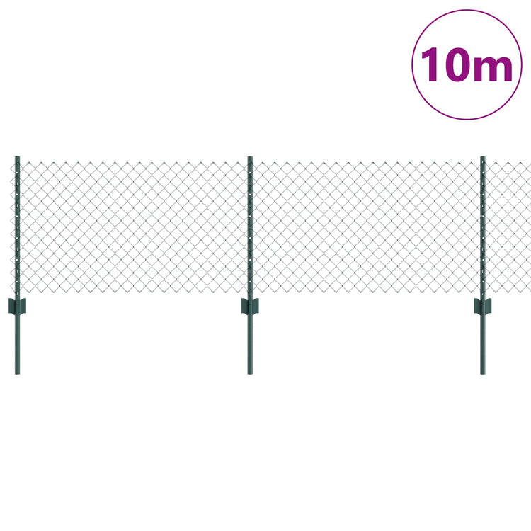 Vidaxl gaashek met palen 10 x 0,6 m pvc-coated staal groen mesh