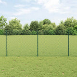 Vidaxl hek met paal groen 1 x 10 m staal en pvc - afbeelding 1