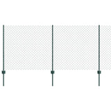 Vidaxl hek met paal groen 1 x 10 m staal en pvc - afbeelding 2