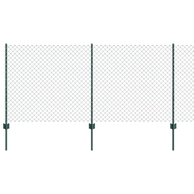 Vidaxl hek met paal groen 1 x 10 m staal en pvc